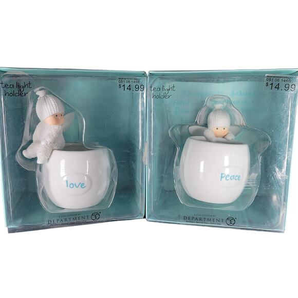 Department 56 Love & Peace Angel Tea Light Holders Set of 2 Holiday Decor Xmas - Picture 1 of 16